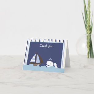 Carte De Remerciements AHOY MATE White Whale Folded Thank you note