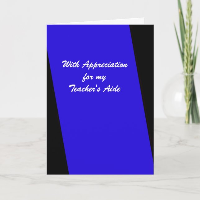 Carte De Remerciements Aide-Merci de l'enseignant, Royal Blue (Devant)