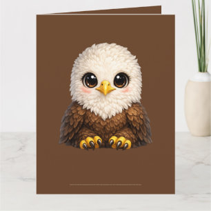 Carte De Remerciements Aigle mignon aux grands yeux Animal heureux de la