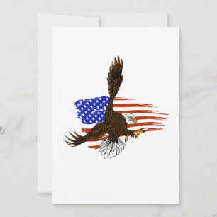 Carte De Remerciements Aigle vectoriel américain contre drapeau usa