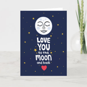 Carte De Remerciements Aimez-vous à la Lune et le design de l'artisanat