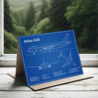 Carte De Remerciements Airbus A320 - Dessins de plan de l'avion Plans AD