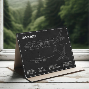 Carte De Remerciements Airbus A320 - Dessins de plans de blueprint d'avio