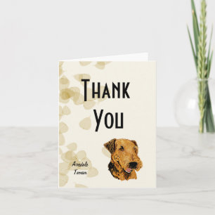 Carte De Remerciements Airedale Terrier ~ Tan Design Feuille