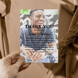 Carte De Remerciements Ajouter votre propre photo et texte Sympathie mode