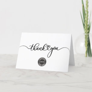 Carte De Remerciements Ajoutez votre logo et le site Web de votre entrepr