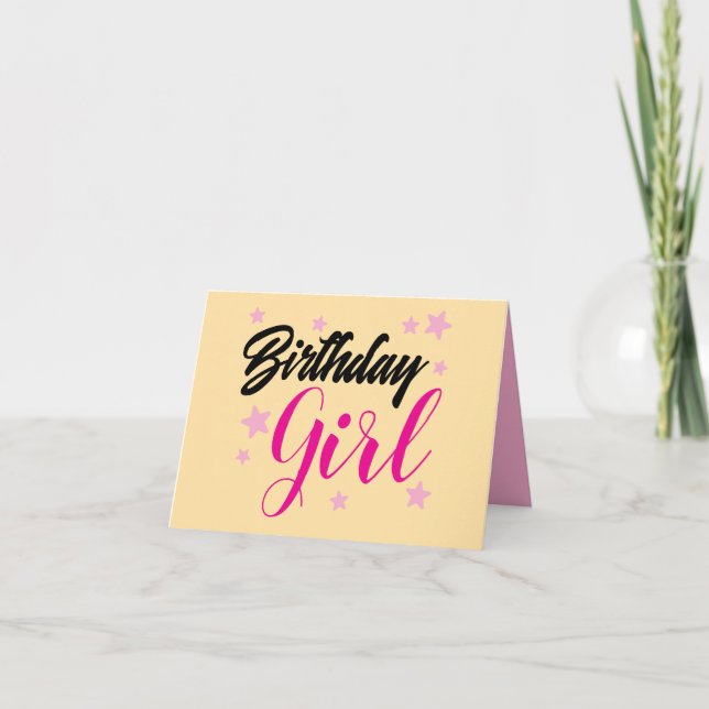 Carte De Remerciements AJOUTEZ VOTRE PROPRE TEXTE Fille d'anniversaire ro (Devant)