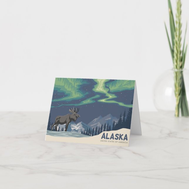 Carte De Remerciements Alaska avec orignal (Devant)