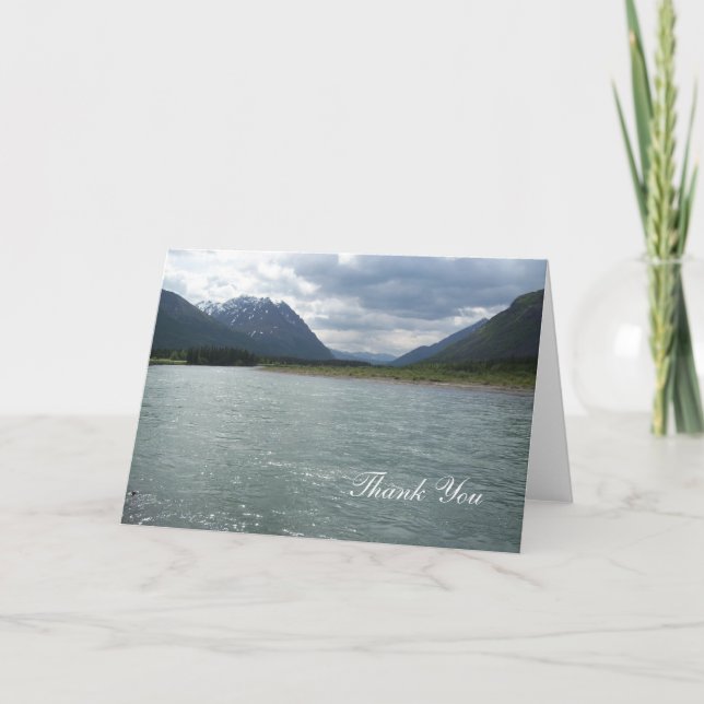 Carte De Remerciements Alaska glaciers and lake (Devant)