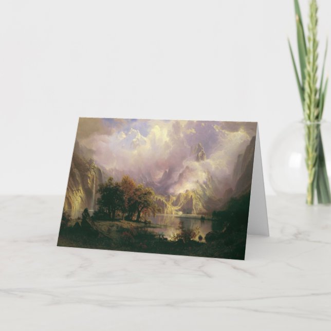 Carte De Remerciements Albert Bierstadt "Paysage des Rocheuses" 1870 (Devant)