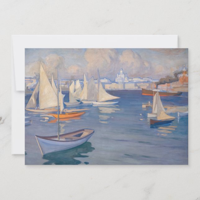 Carte De Remerciements Albert Edelfeel - Port d'Helsinki (Devant)