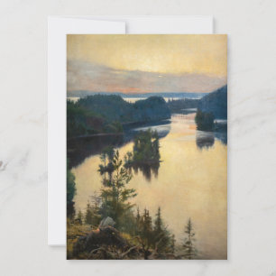 Carte De Remerciements Albert Edelfelt - Crête de Kaukola au coucher du s