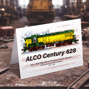 Carte De Remerciements Alco C-628 Diesel Locomotive et drapeau américain