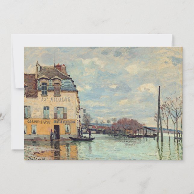 Carte De Remerciements Alfred Sisley - Inondation à Port-Marly 1872 (Devant)