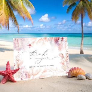 Carte De Remerciements Algues sous-marines   Mariage de coquillage