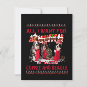 Carte De Remerciements All I Want Beagle And Coffee