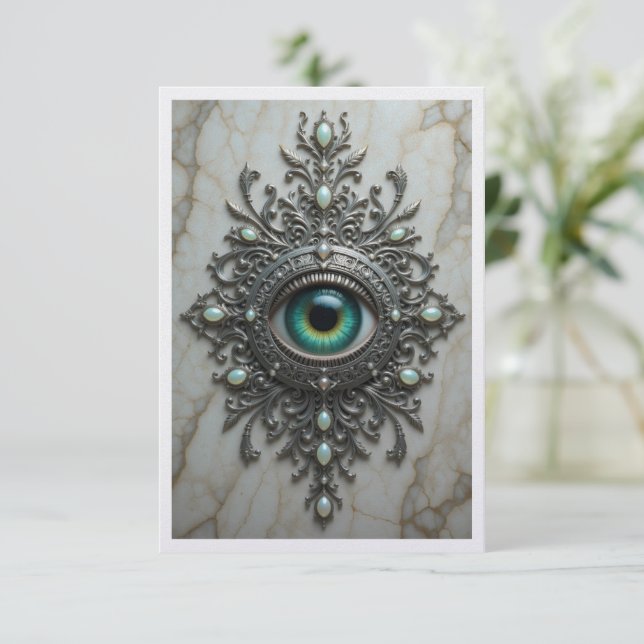 Carte De Remerciements All Seeing Eye Brooch Card (Debout devant)