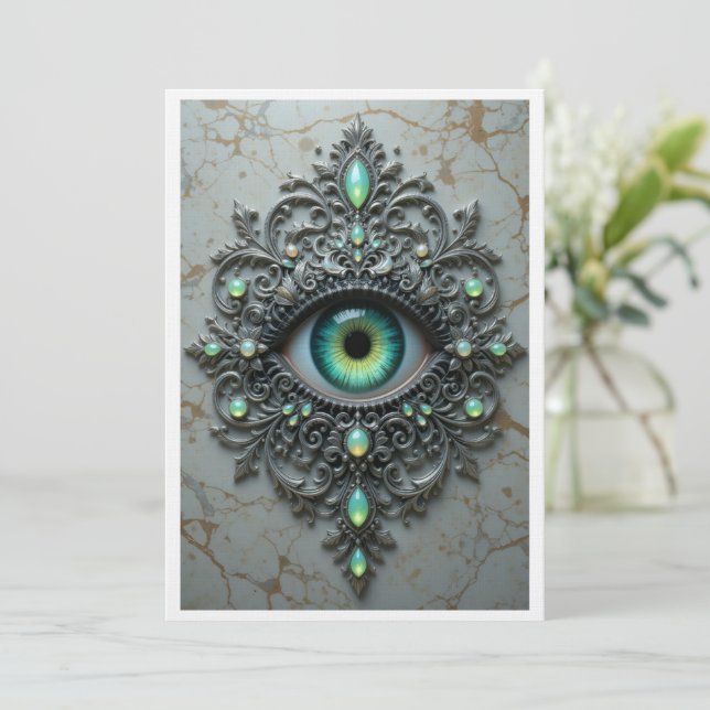 Carte De Remerciements All Seeing Eye Brooch Card (Debout devant)