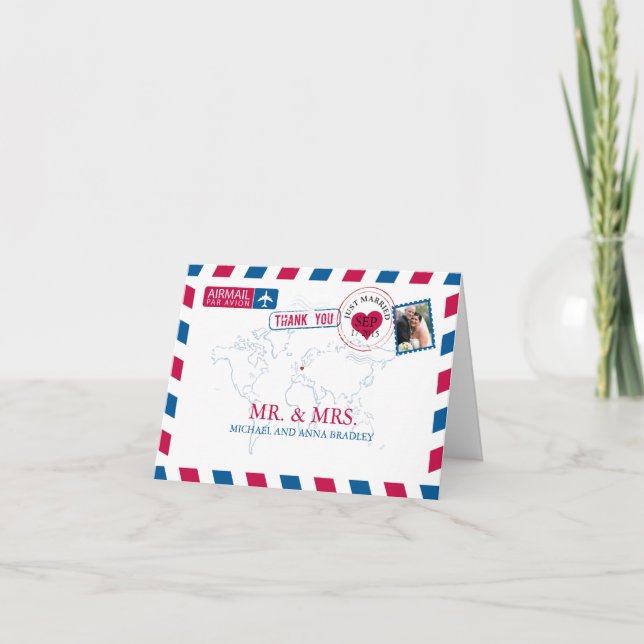 Carte De Remerciements ALLEMAGNE Courrier aérien Remerciements pour un ma (Devant)