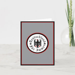 Carte De Remerciements Allemagne/Deutschland Forever/aigle noir/croix de