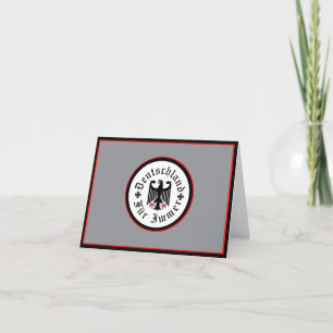 Carte De Remerciements Allemagne/Deutschland Forever/aigle noir/croix de