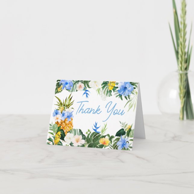 Carte De Remerciements Aloha Pineapple Baby Shower (Devant)