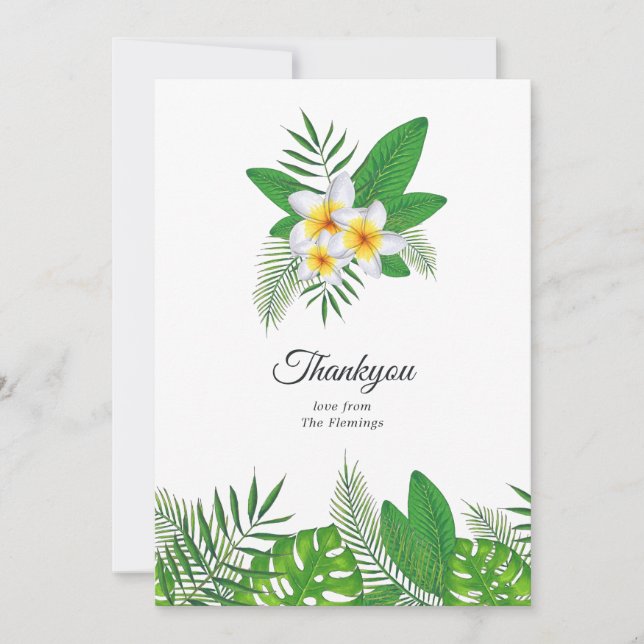 Carte De Remerciements Aloha Tropical Luau Beach Mariage (Devant)