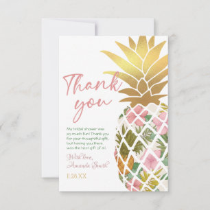 Carte De Remerciements Aloha Tropicale Remerciements Mariage Pineapple Fe