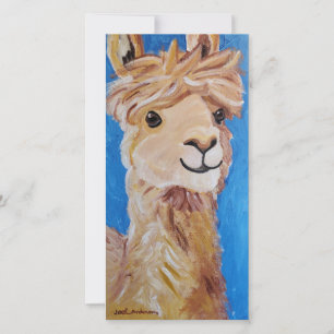 Carte De Remerciements Alpaca en bleu