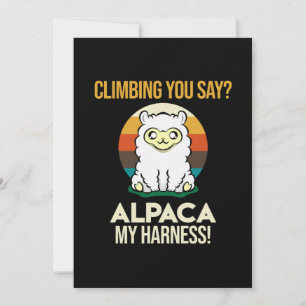 Carte De Remerciements Alpaca My Harness Mountain Climber Rock Escalade G
