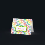 Carte De Remerciements Alphabet Birthday Thank You Note / kids stationery<br><div class="desc">This original design is available on many products in our store.  Feel free to contact us anytime for assistance.</div>