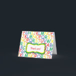 Carte De Remerciements Alphabet Birthday Thank You Note / kids stationery<br><div class="desc">This original design is available on many products in our store.  Feel free to contact us anytime for assistance.</div>
