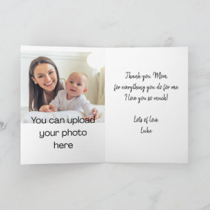 Carte De Remerciements Alphabet de maman traçage Fête des mères personnal