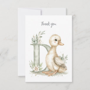 Carte De Remerciements Alphabet mignon d'animaux bébés à l'aquarelle