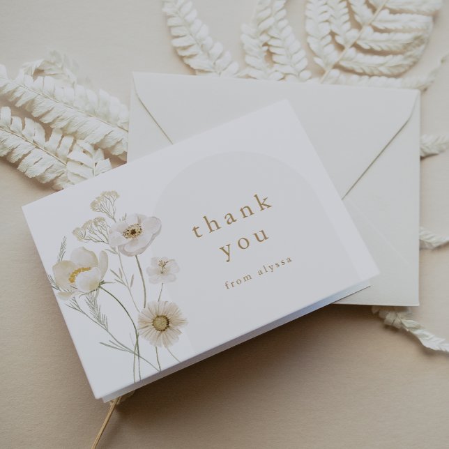 Carte De Remerciements ALYSSA Floral Bloom Summer Boho Flower Baby shower (ALYSSA Floral Bloom Summer Boho Flower Baby Shower Thank You Card)