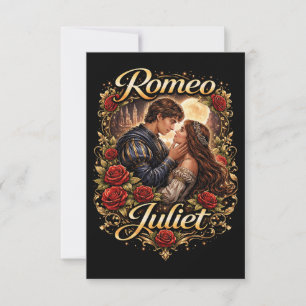 Carte De Remerciements Amants de Vérone au clair de lune