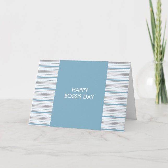 Carte De Remerciements Amara Stripe Cornflower Joyeux Boss Day (Devant)