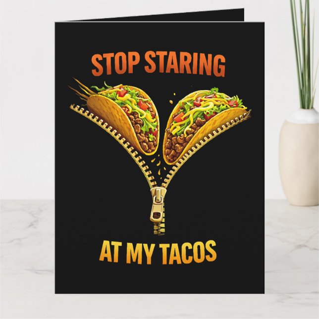 Carte De Remerciements Amateur de tacos drôle arrêtez de regarder (Devant)