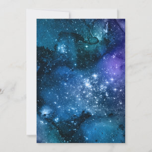 Carte De Remerciements Amateurs de Galaxie Ciel Bleu Étoilé Étincelles Bl