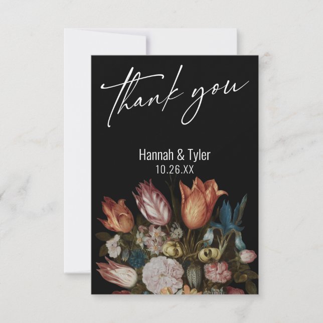 Carte De Remerciements Ambrosius Bosschaert Peinture "Fleurs dans un verr (Devant)