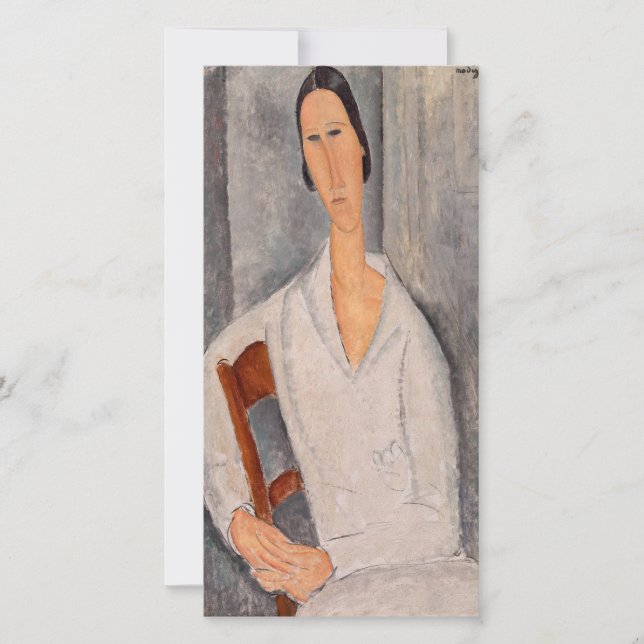 Carte De Remerciements Amedeo Modigliani - Madame Hanka Zborowska Leaning (Devant)