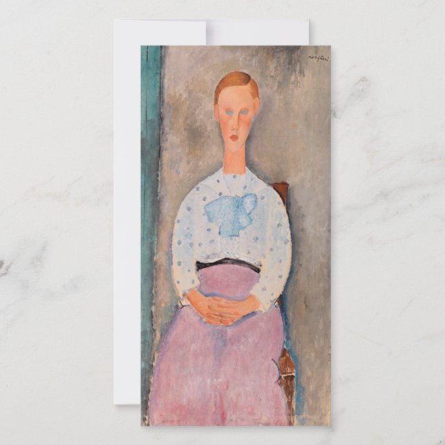 Carte De Remerciements Amedeo Modigliani - Une fille avec une blouse Polk (Devant)