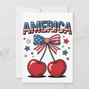 Carte De Remerciements American Coquette Bow Cherche esthétique USA Drape