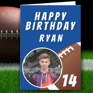 Carte De Remerciements American Football Ball Photo Joyeux anniversaire