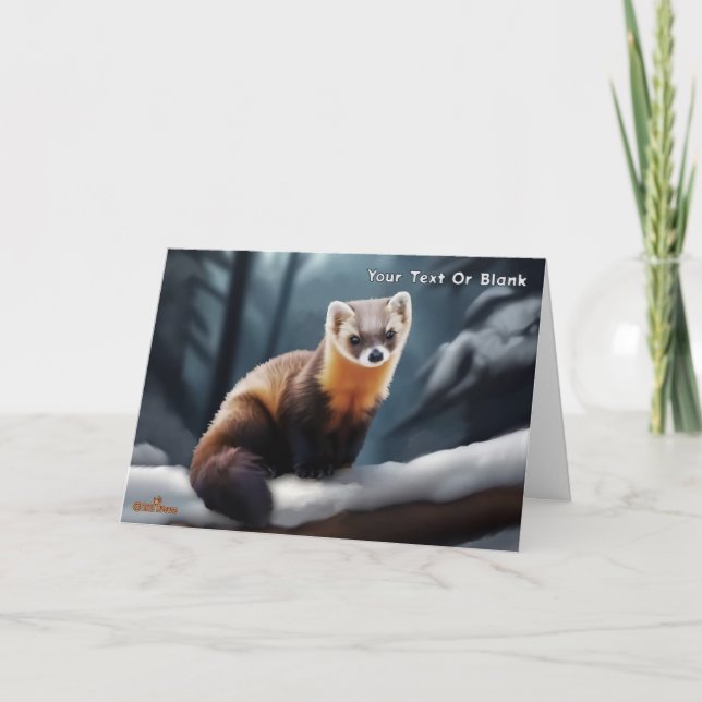 Carte De Remerciements American Pine Marten (Devant)