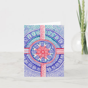 Carte De Remerciements Americana Colors Damask Indian Mandala Thank
