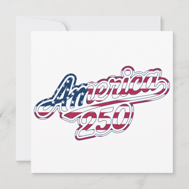 Carte De Remerciements Amérique 250 Drapeau Script Semiquincentennial Des (Devant)