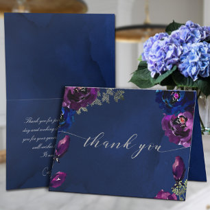 Carte De Remerciements Amethyst Sapphire Navy Jewel Tone Mariage