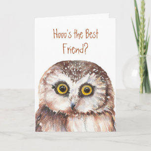 Carte De Remerciements Ami fait sur commande drôle ? Humour sage de hibou