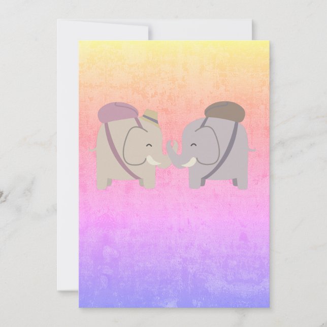 Carte De Remerciements amis éléphants (Devant)